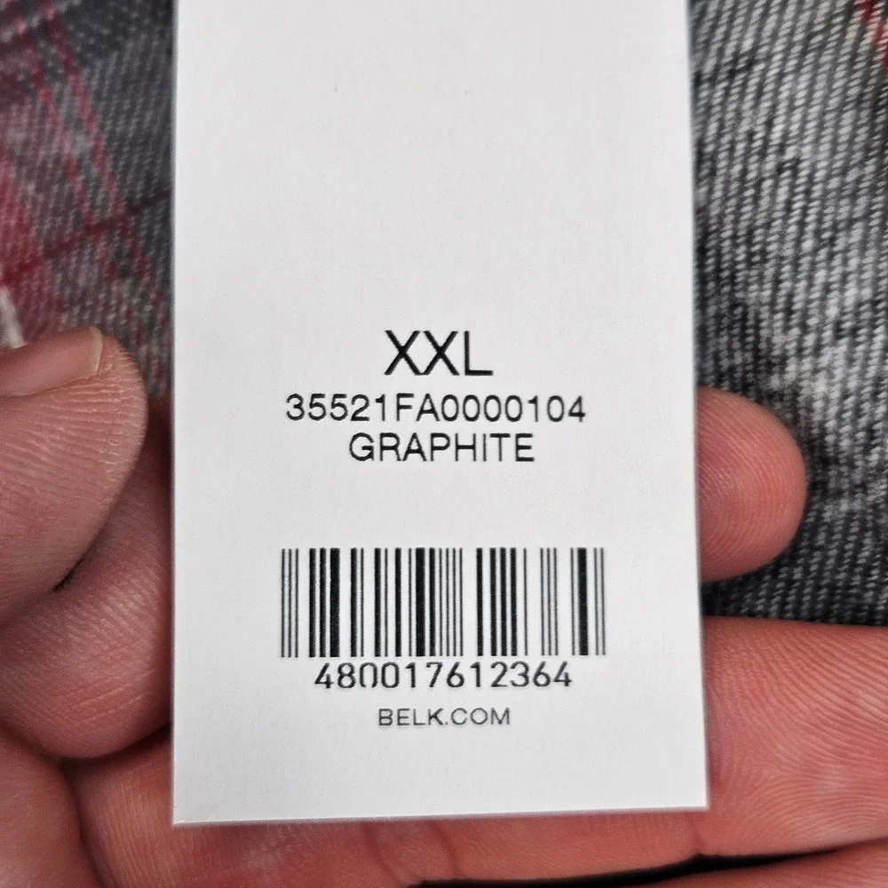 Saddlebred Flannel Shirt Mens XXL Graphite Plaid Long Sleeve Button Down NEW‎